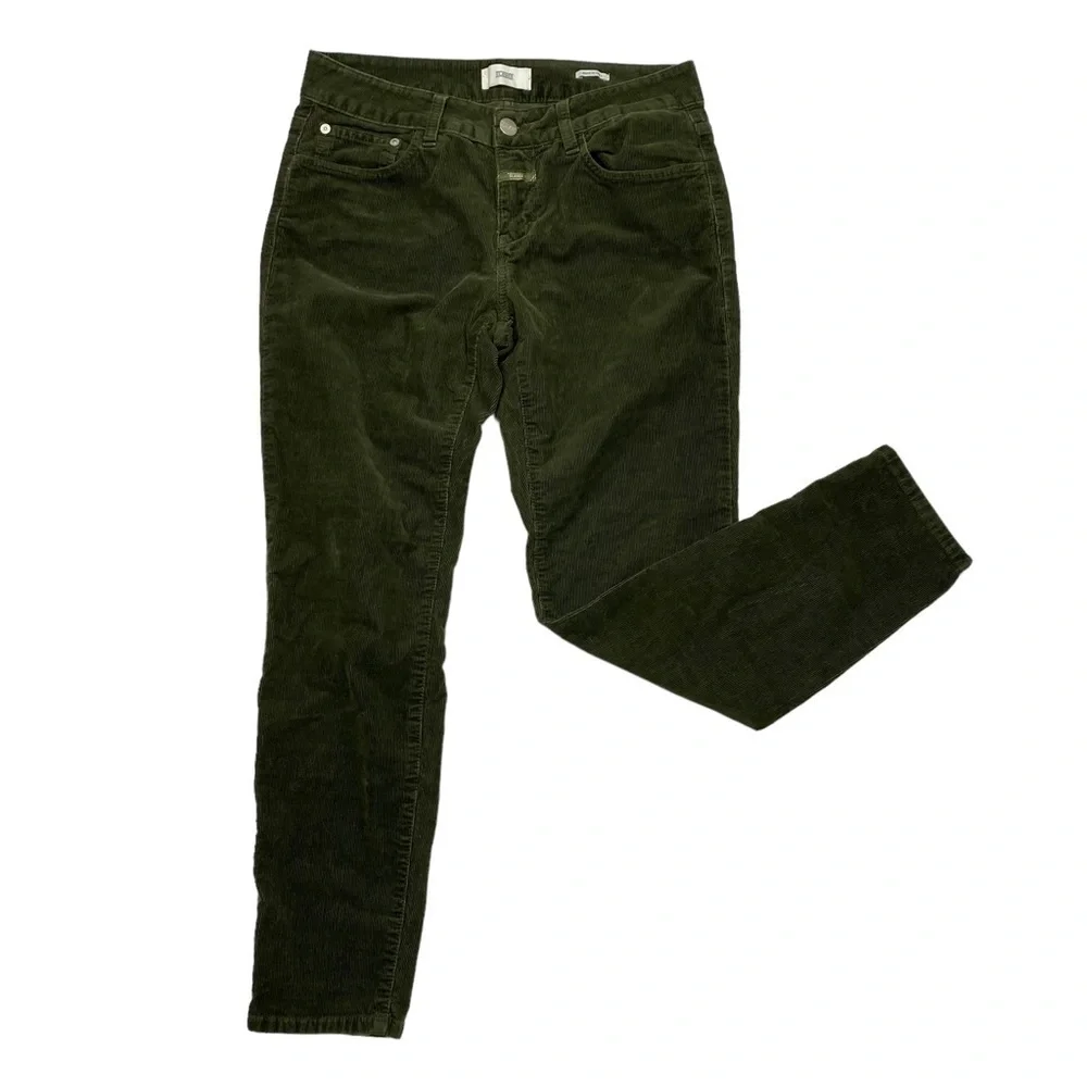 CLOSED Green Corduroy Baker Pants 27 Slim Mid Rise Crop